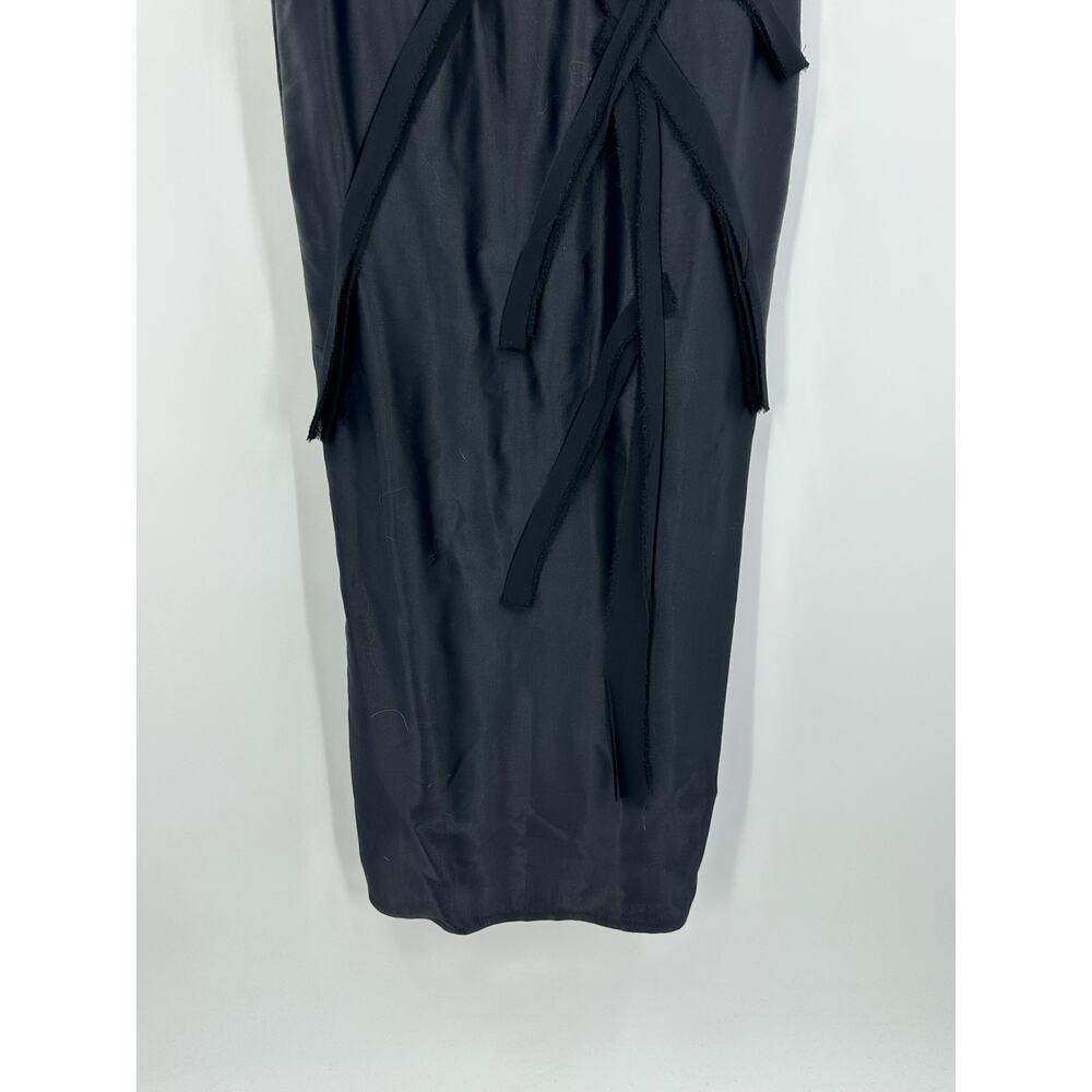 Zara Satin Midi Slip Dress Size M Black Rushed Fairy Goth Witchy Whimsygoth - Picture 12 of 16